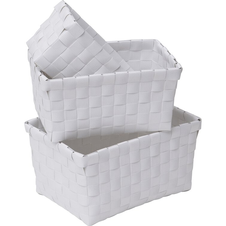 Woven strap storage discount bins